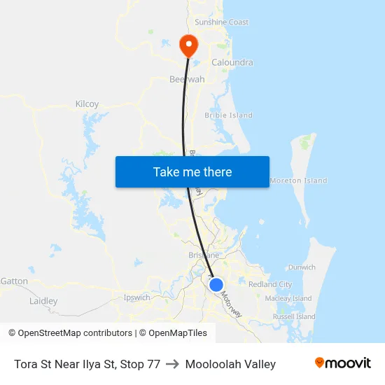 Tora St Near Ilya St, Stop 77 to Mooloolah Valley map