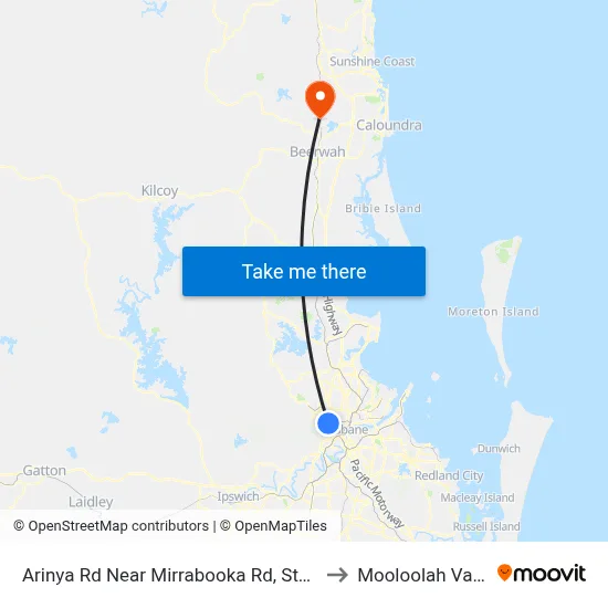 Arinya Rd Near Mirrabooka Rd, Stop 39 to Mooloolah Valley map