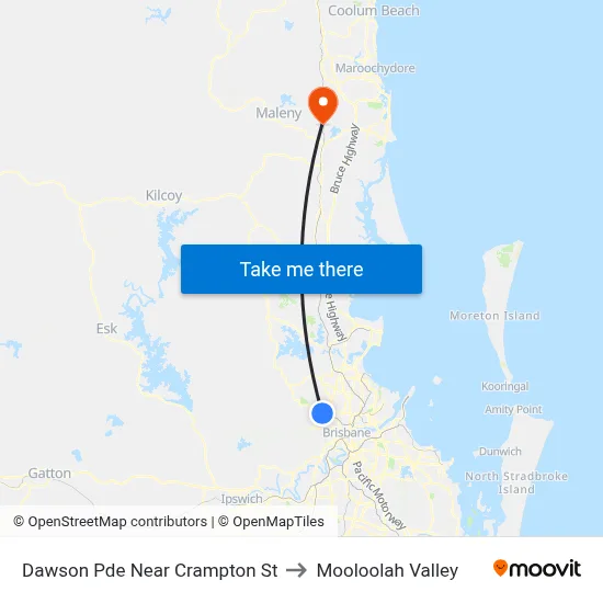 Dawson Pde Near Crampton St to Mooloolah Valley map