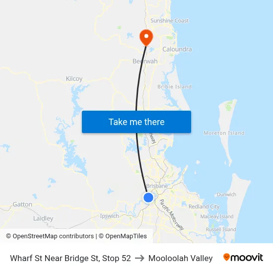 Wharf St Near Bridge St, Stop 52 to Mooloolah Valley map