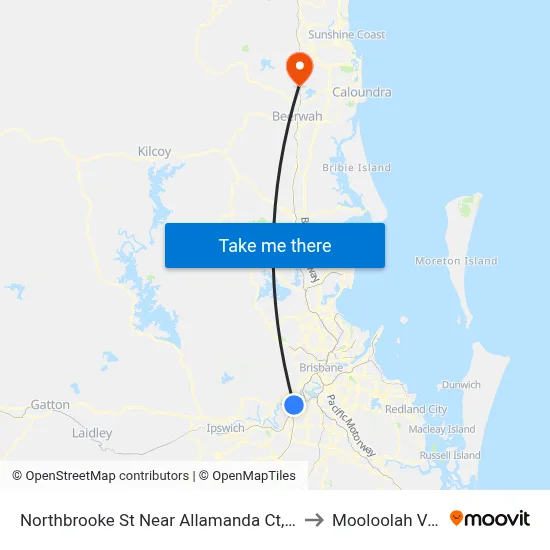 Northbrooke St Near Allamanda Ct, Stop 59 to Mooloolah Valley map