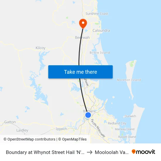 Boundary at Whynot Street Hail 'N' Ride to Mooloolah Valley map