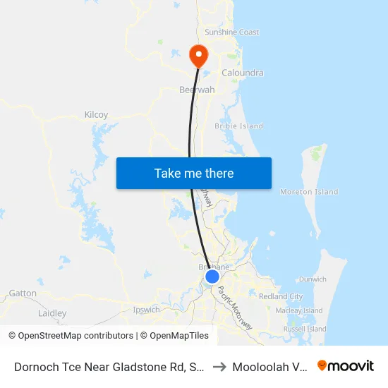 Dornoch Tce Near Gladstone Rd, Stop 21a to Mooloolah Valley map