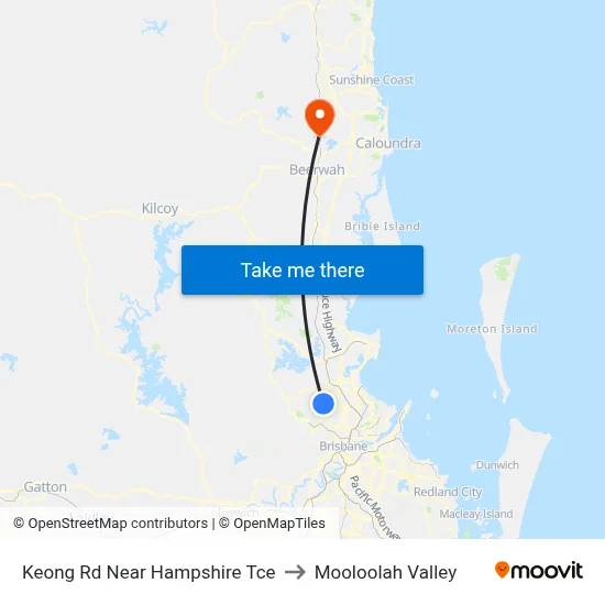 Keong Rd Near Hampshire Tce to Mooloolah Valley map