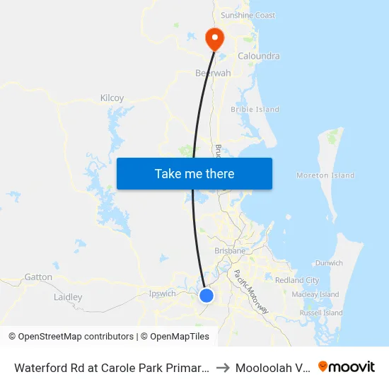 Waterford Rd at Carole Park Primary School to Mooloolah Valley map