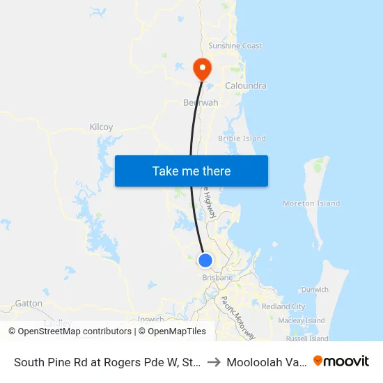South Pine Rd at Rogers Pde W, Stop 44 to Mooloolah Valley map