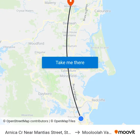 Arnica Cr Near Mantias Street, Stop 56 to Mooloolah Valley map