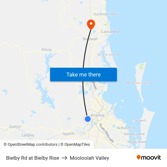 Bielby Rd at Bielby Rise to Mooloolah Valley map