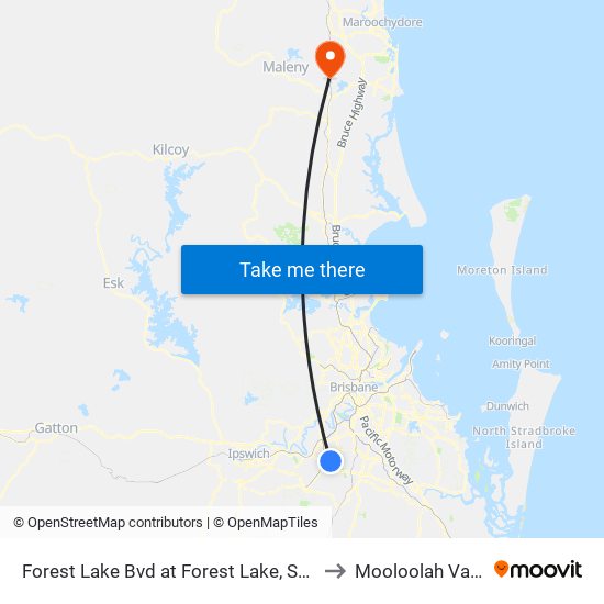 Forest Lake Bvd at Forest Lake, Stop A to Mooloolah Valley map