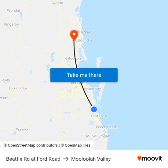 Beattie Rd at Ford Road to Mooloolah Valley map