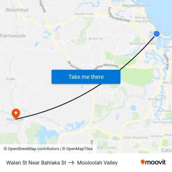 Walan St Near Bahlaka St to Mooloolah Valley map