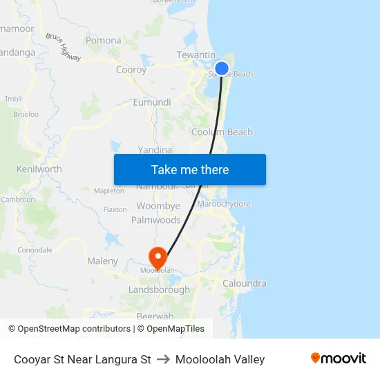 Cooyar St Near Langura St to Mooloolah Valley map