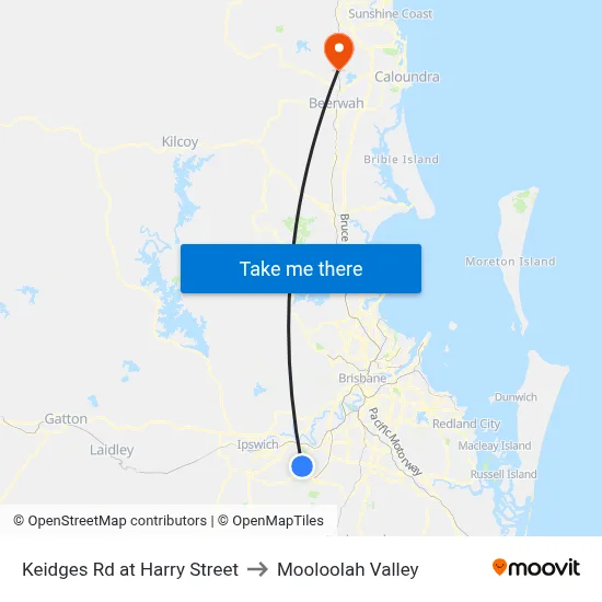 Keidges Rd at Harry Street to Mooloolah Valley map