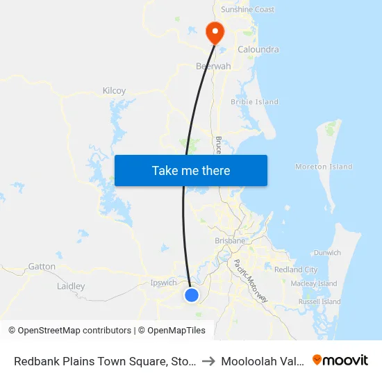 Redbank Plains Town Square, Stop B to Mooloolah Valley map