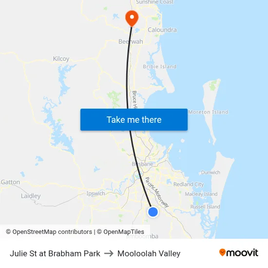 Julie St at Brabham Park to Mooloolah Valley map