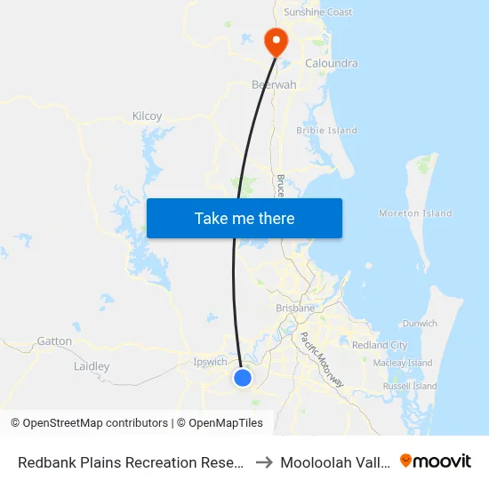 Redbank Plains Recreation Reserve to Mooloolah Valley map