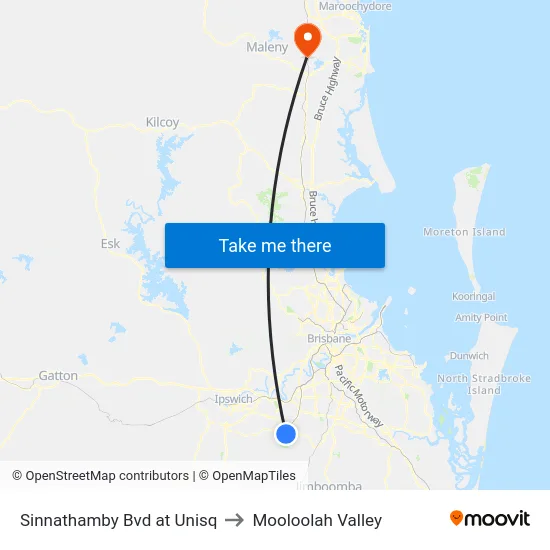 Sinnathamby Bvd at Unisq to Mooloolah Valley map