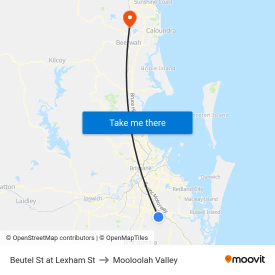 Beutel St at Lexham St to Mooloolah Valley map