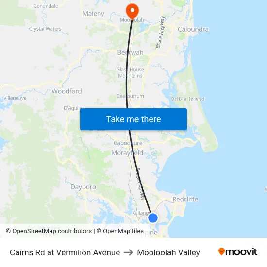 Cairns Rd at Vermilion Avenue to Mooloolah Valley map