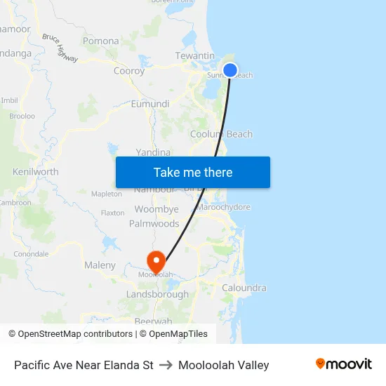 Pacific Ave Near Elanda St to Mooloolah Valley map