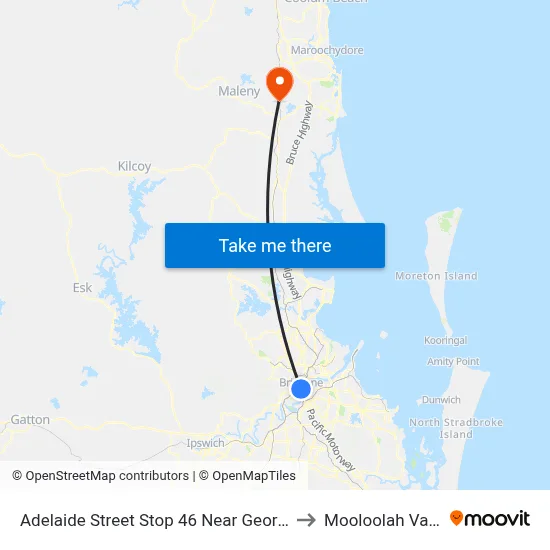 Adelaide Street Stop 46 Near George St to Mooloolah Valley map
