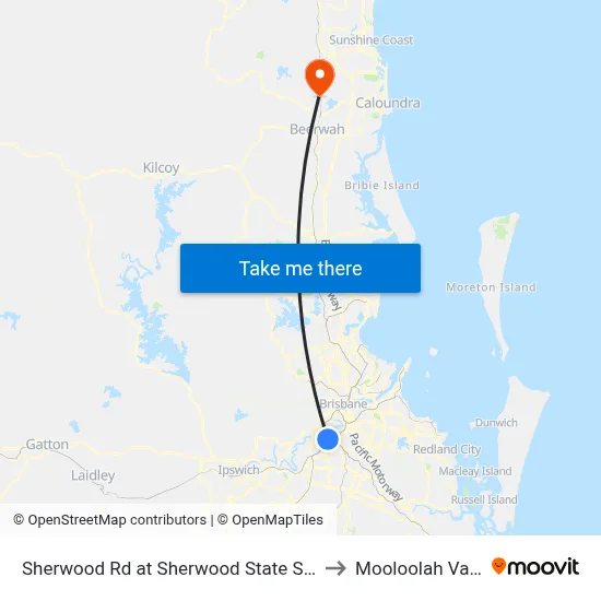 Sherwood Rd at Sherwood State School to Mooloolah Valley map