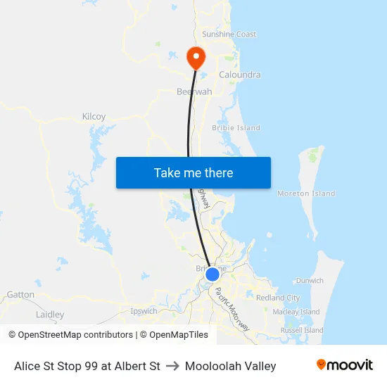 Alice St Stop 99 at Albert St to Mooloolah Valley map