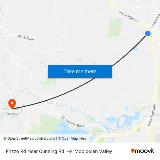 Frizzo Rd Near Cunning Rd to Mooloolah Valley map