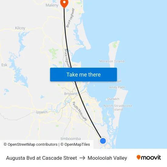 Augusta Bvd at Cascade Street to Mooloolah Valley map