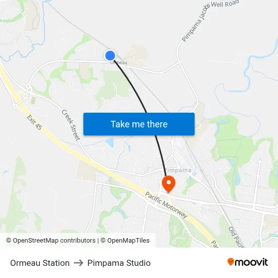 Ormeau Station to Pimpama Studio map