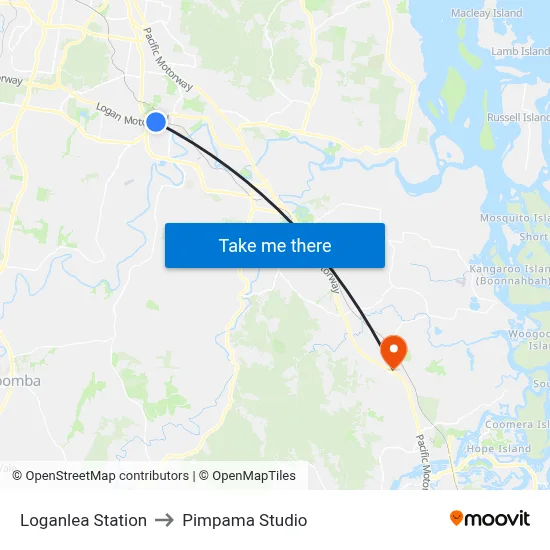 Loganlea Station to Pimpama Studio map