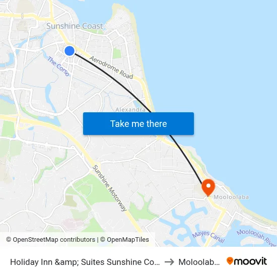 Holiday Inn &amp; Suites Sunshine Coast by IHG, Maroochydore to Moloolabah Beach map