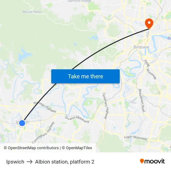 Ipswich to Albion station, platform 2 map