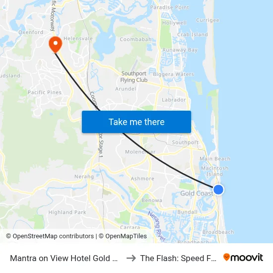 Mantra on View Hotel Gold Coast to The Flash: Speed Force map