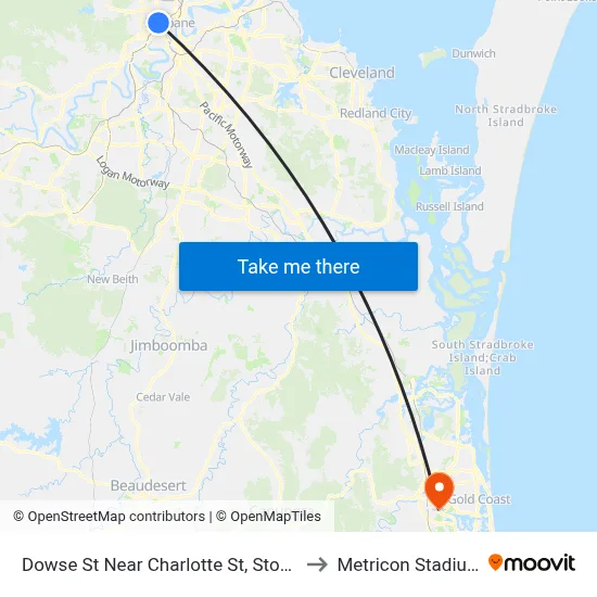 Dowse St Near Charlotte St, Stop 5 to Metricon Stadium map