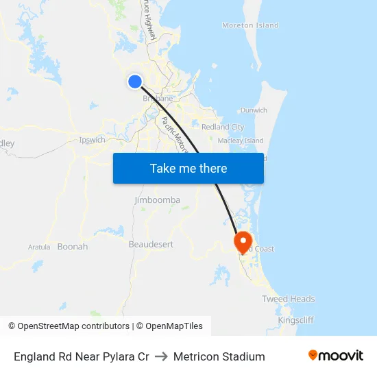 England Rd Near Pylara Cr to Metricon Stadium map
