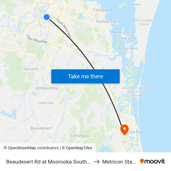 Beaudesert Rd at Moorooka South, Stop 38 to Metricon Stadium map