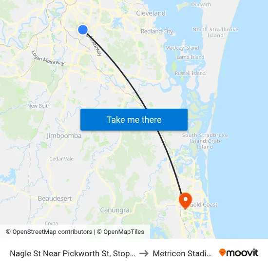 Nagle St Near Pickworth St, Stop 79 to Metricon Stadium map