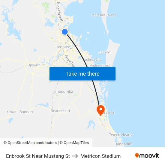 Enbrook St Near Mustang St to Metricon Stadium map