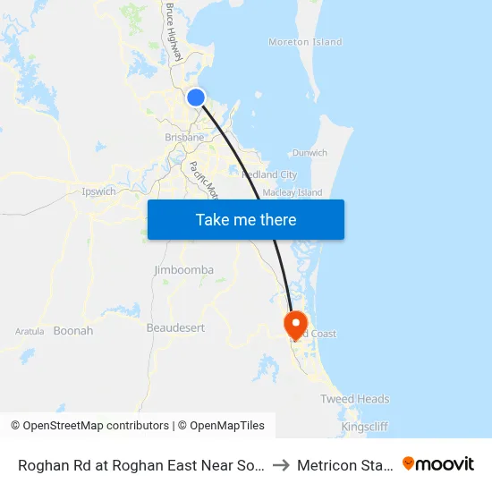 Roghan Rd at Roghan East Near Sovereign Pl to Metricon Stadium map