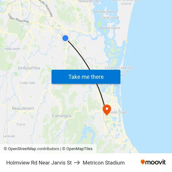 Holmview Rd Near Jarvis St to Metricon Stadium map