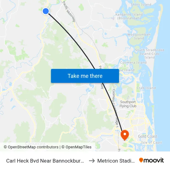 Carl Heck Bvd Near Bannockburn Rd to Metricon Stadium map