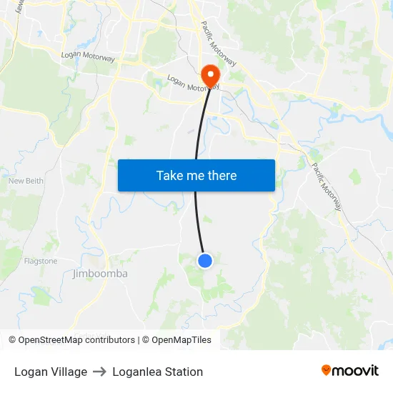 Logan Village to Loganlea Station map