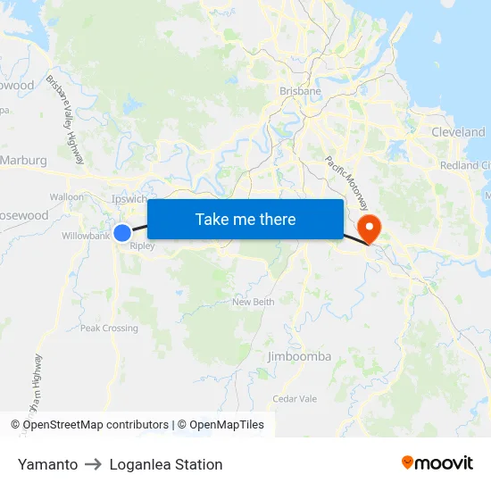 Yamanto to Loganlea Station map