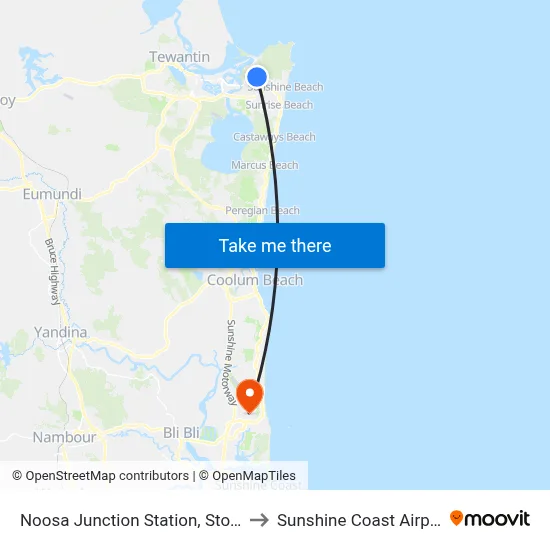 Noosa Junction Station, Stop B to Sunshine Coast Airport map