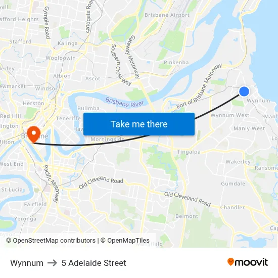 Wynnum to 5 Adelaide Street map