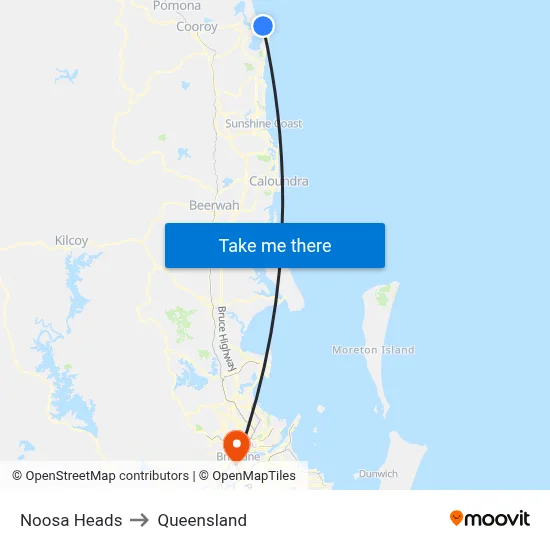 Noosa Heads to Queensland map