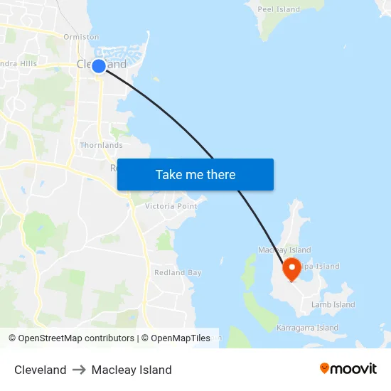 Cleveland to Macleay Island map