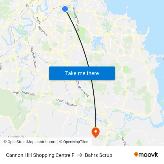 Cannon Hill Shopping Centre F to Bahrs Scrub map
