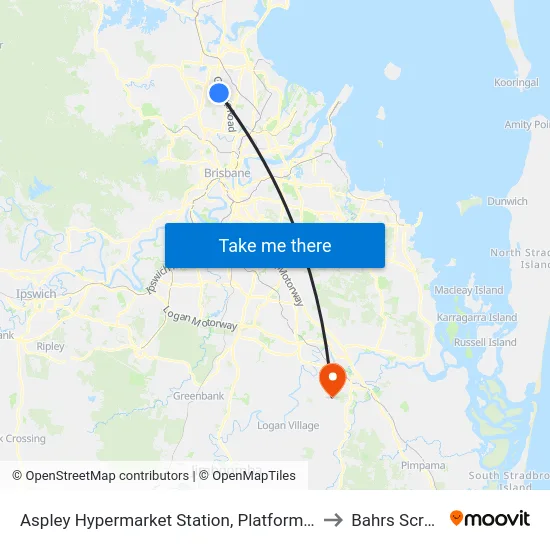 Aspley Hypermarket Station, Platform C to Bahrs Scrub map